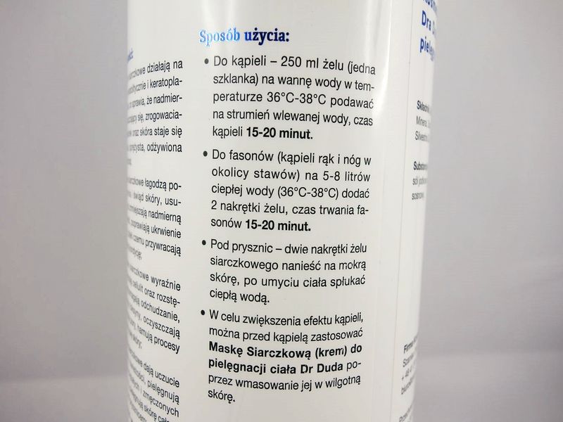 DR Duda - Żel siarczkowy do kąpieli 1000g zdjęcie 3