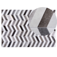 Dywan skórzany 140 x 200 cm szary AKSAZ