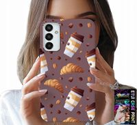 ETUI DO SAMSUNG GALAXY M13 4G - CASE Z KAWĄ ROGALIKAMI I ZIARNAMI W TLE