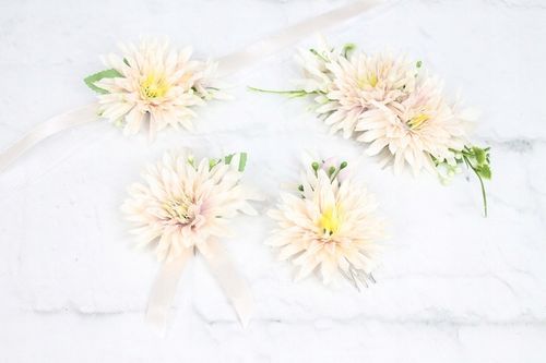 Grzebyk do włosów astry ozdoba PUDROWY RÓŻ ślub na Arena.pl