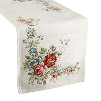 Bieżnik dekoracyjny gobelin 40x100 Eurofirany naturalny w kwiaty