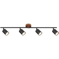 Ruchoma lampa sufitowa Edmund 5298 natynkowa do przedpokoju czarna drewno