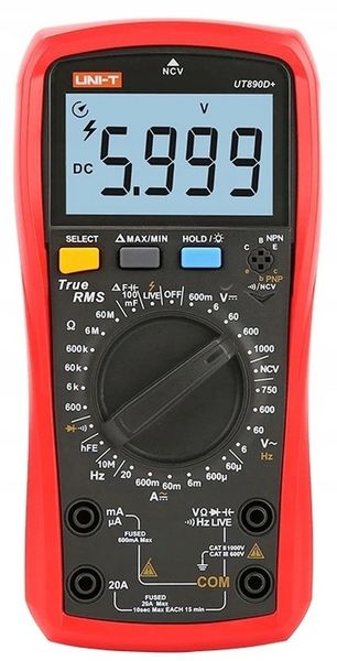 MIERNIK multimetr TrueRMS 20 NCV hFe UNI-T UT890D+ zdjęcie 4