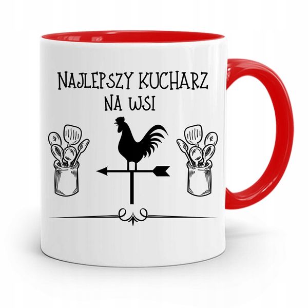 Kubek Czerwony Dla Najlepszego Kucharza Kucharki Z Nadrukiem Ze Zdjęciem zdjęcie 1