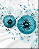 40CM 50CM OBRAZEK ŚCIENNY TURKUSOWE DMUCHAWCE 5 DRUK PŁÓTNO OBRAZ