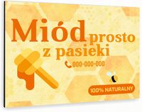 nadruk UV TABLICZKA reklamowa nierdzewna szyld MIÓD Z PASIEKI dibond 40x30