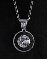 Srebrny wisiorek Znak zodiaku - WODNIK z hebanem