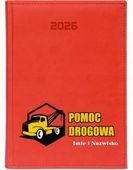 KALENDARZ A5 2026 DZIENNY terminarz z nadrukiem POMOC DROGOWA nazwisko