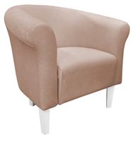 Fotel Milo Mikrofaza 2 beż nogi 20 białe