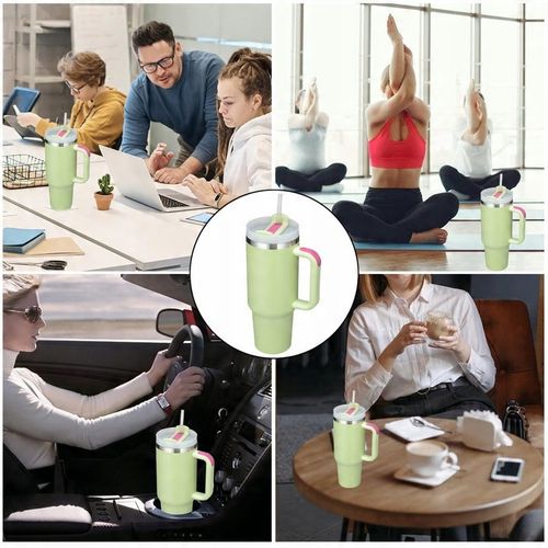 KUBEK TERMICZNY ZE SŁOMKĄ UCHWYTEM NA KAWĘ HERBATĘ SZCZELNY POJEMNY 1200ML na Arena.pl