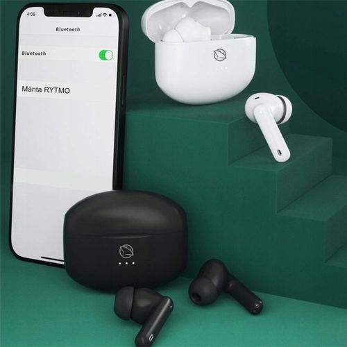 CZARNE Słuchawki Dokanałowe Bezprzewodowe MANTA Rytmo Bluetooth 5.3 na Arena.pl