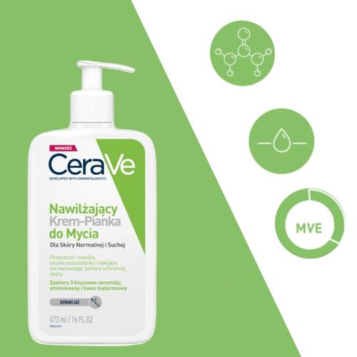 CERAVE Nawilżający Krem-pianka do mycia dla skóry normalnej i suchej 473 ML na Arena.pl
