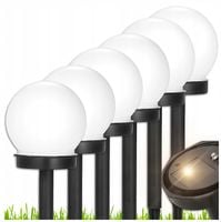 6X LAMPA KULA SOLARNA LED OGRODOWA BIAŁA WBIJANA LAMPKI 35CM KULE SOLARNE