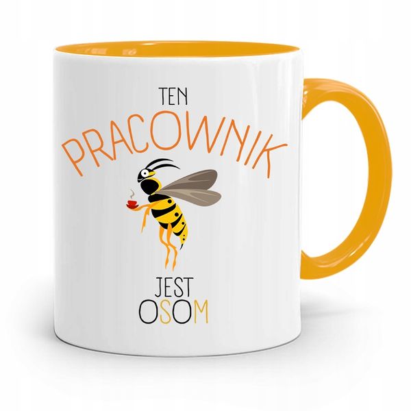 Dla Pracownika Kubek Żółty Ten Pracownik Jest Osom Z Nadrukiem Ze Zdjęciem zdjęcie 1