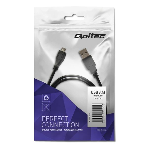 Qoltec Kabel USB A męski | micro USB B męski | 1m zdjęcie 3