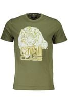 CAVALLI CLASS T-SHIRT Z KRÓTKIM RĘKAWEM MĘSKI ZIELONY 2XS