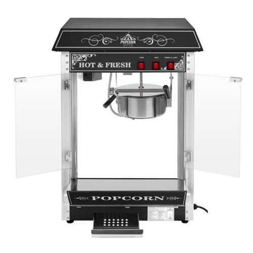 Profesjonalna wydajna maszyna do popcornu nastawna 230V 1.6kW czarna na Arena.pl