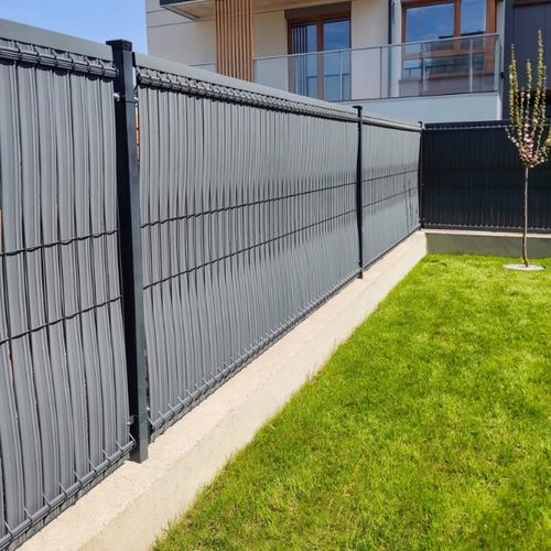 GRAFITOWA OSŁONA NA PŁOT LISTWY NA OGRODZENIE PANELE LAMELE 152X250CM na Arena.pl