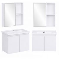 SZAFKA ŁAZIENKOWA MODERNHOME Z UMYWALKĄ PVC I LUSTREM 63X33 CM