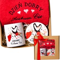 Prezent Komplet Zestaw Ręczników Walentynki Upominek Dla Par Żony Męża