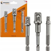 Zestaw adapterów 1/2'', 3/8'', 1/4'' HEX do nasadek 3 szt. VERGIONIC