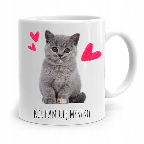 Kubek Prezent Dla Dziewczyny Kocham Cię Myszko Z Nadrukiem Ze Zdjęciem na Arena.pl