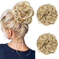 Sztuczne Włosy Syntetyczne Treski Doczepiany Kok Naturalne Blond 2 szt
