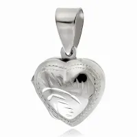 SREBRNY WISIOREK OTWIERANE SERCE PUZDERKO SEKRETNIK GRAWEROWANY WZOREK