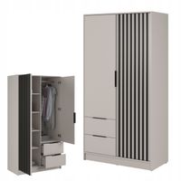 SZAFA GARDEROBA SOREN 2D KASZMIR 200CM OTWIERANA DUŻA PÓŁKI DRĄŻEK