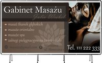 BANER REKLAMOWY 130x80cm GABINET MASAŻU duży wybór gotowy projekt w cenie