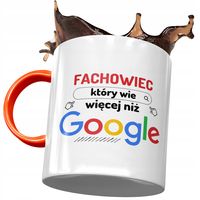 Kubek Pomarańczowy Dla Fachowca Który Wie Więcej Z Nadrukiem Ze Zdjęciem