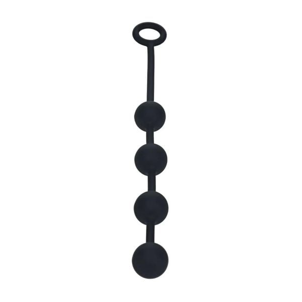 Round Silicone Anal Balls - M - 30Mm - Black zdjęcie 1