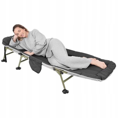 Leżak Solidne Składane Łóżko Turystyczne Kempingowe Regulowane Polowe 190cm na Arena.pl