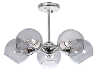 Lampa sufitowa VEN C854-5 modernistyczna szklane klosze chrom przydymione