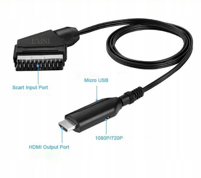 Kabel adapter konwerter z Euro Scart do HDMI zdjęcie 12