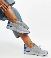 Szare materiałowe sneakersy damskie CROSS JEANS 40