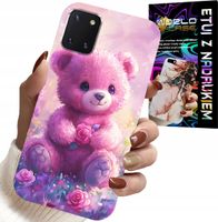 ETUI DO SAMSUNG GALAXY A81 - SŁODKI MIŚ NA RÓŻOWYM TLE, CASE + SZKŁO