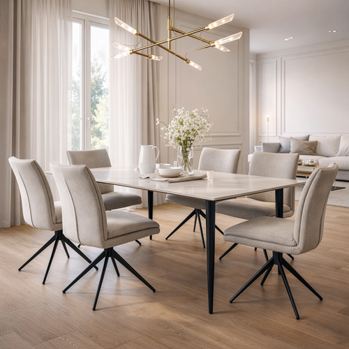 Krzesło obrotowe Camila szenilowe beżowe do kuchni jadalni salonu na Arena.pl