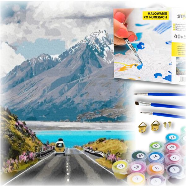 Zestaw do malowania po numerach - droga w górach zdjęcie 16