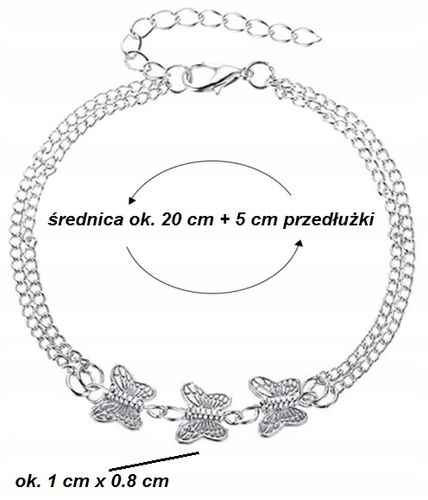 Bransoletka Motylki 3 srebrne BOHO Delikatne Modne na Arena.pl