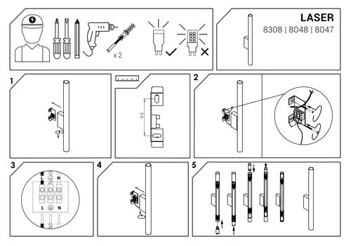 Nowoczesna tuba ścienna LASER 8308 Nowodvorski metalowy kinkiet mosiądz na Arena.pl