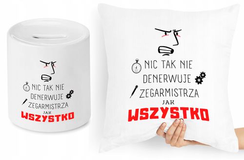 Dla Zegarmistrza Zestaw Poduszka + Skarbonka Z Nadrukiem Ze Zdjęciem na Arena.pl