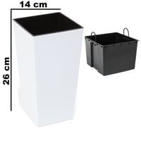 Doniczka wysoka z wkładem połysk Biały H 260 mm