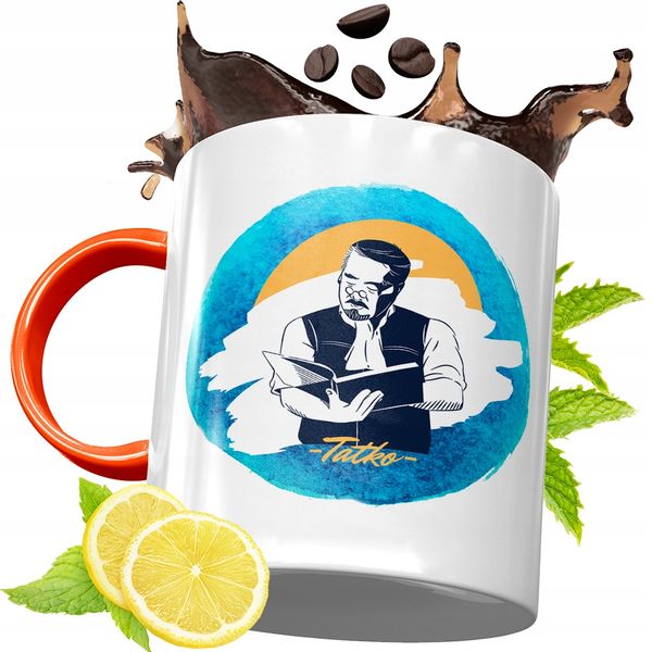 Kubek Pomarańczowy Dla Taty Dzień Taty Prezent Z Nadrukiem Ze Zdjęciem zdjęcie 1