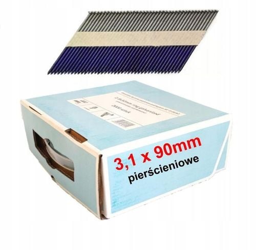 Gwoździe do gwoździarki łączone papierem 3,1x90mm 2000sz pierścieńowe na Arena.pl