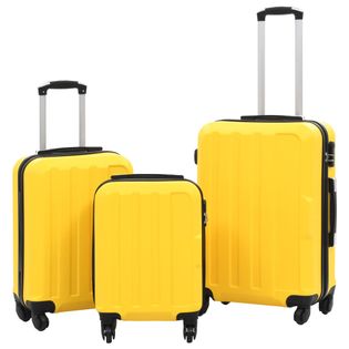 Zestaw twardych walizek, 3 szt., żółte, ABS
