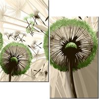 60CM 50CM OBRAZ ŚCIENNY DMUCHAWCE ZIELENI DRUK PŁÓTNO