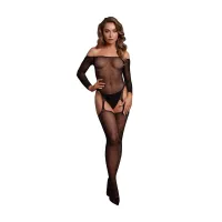 leg avenue bodystocking off-shoulder czarny/złoty brokat one size