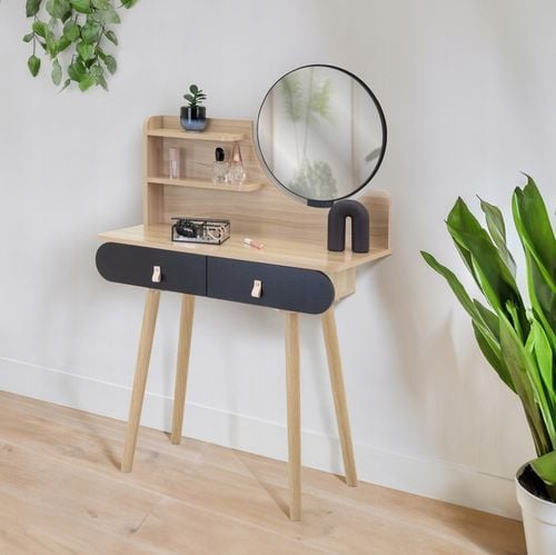 Toaletka z lustrem kosmetyczna skandynawska na Arena.pl