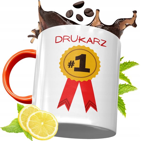 Kubek Pomarańczowy Dla Drukarza Prezent Z Nadrukiem Ze Zdjęciem zdjęcie 1